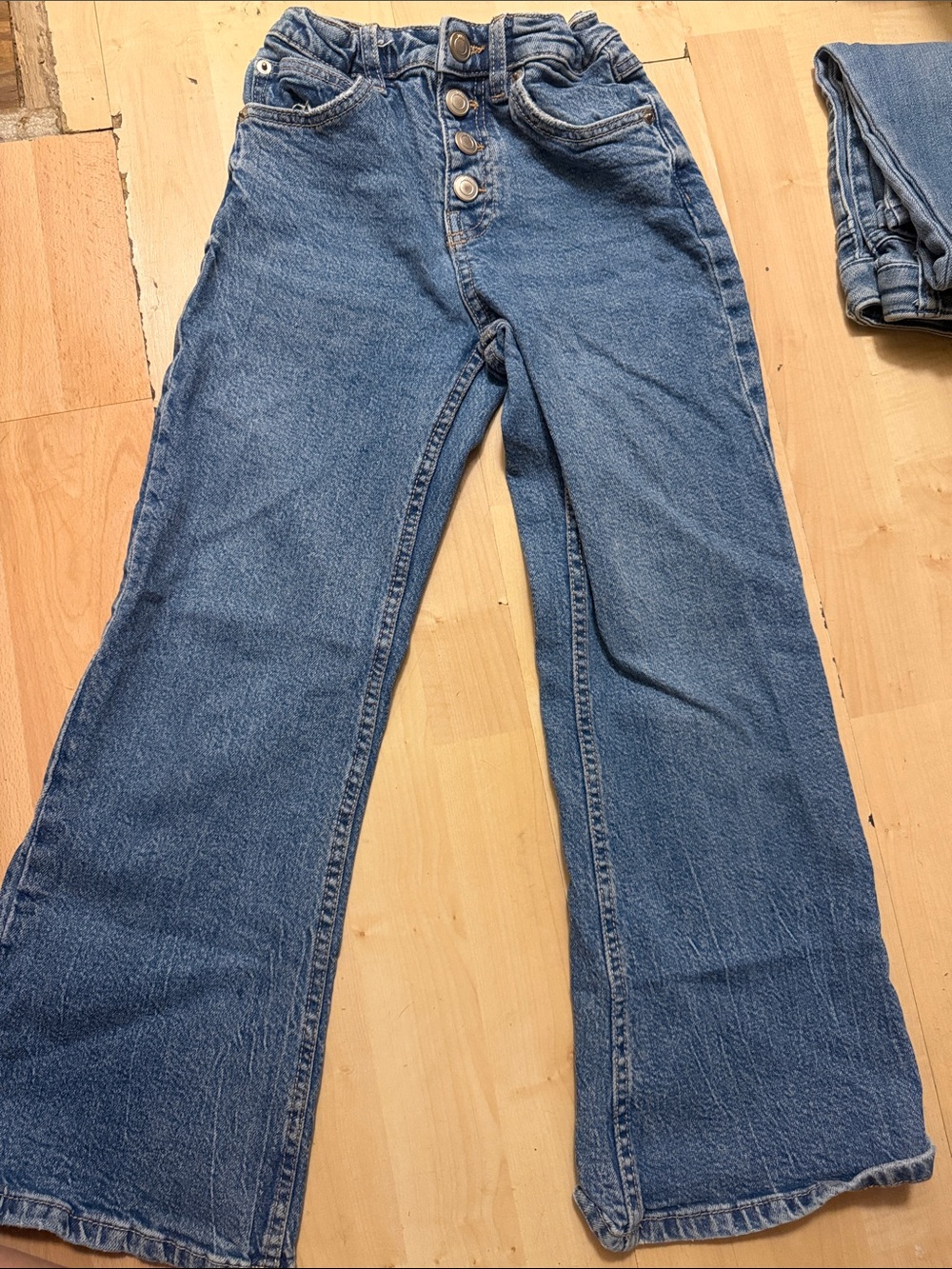 Zara Blue Button-Fly Kids Denim Jeans